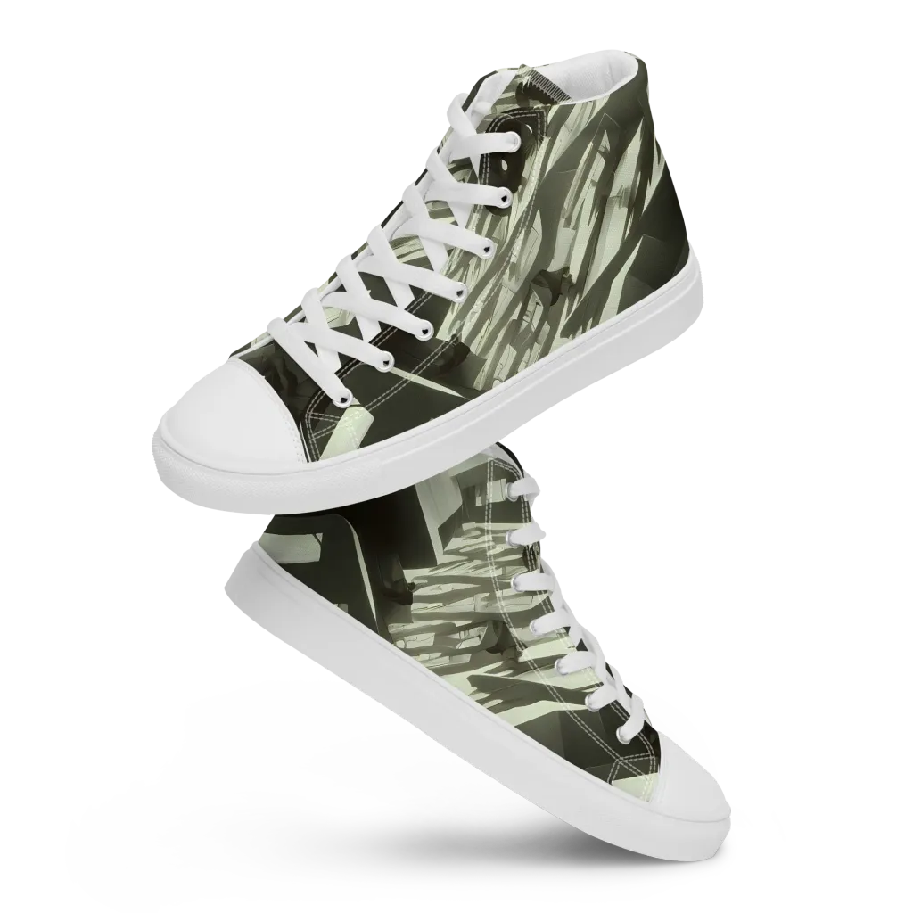 Shadow Stratum on Women's High Top Canvas Shoes — Front