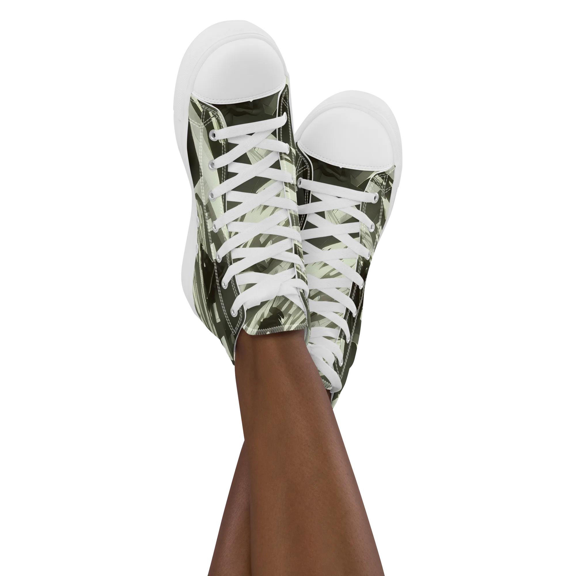 Shadow Stratum on Women's High Top Canvas Shoes — Front