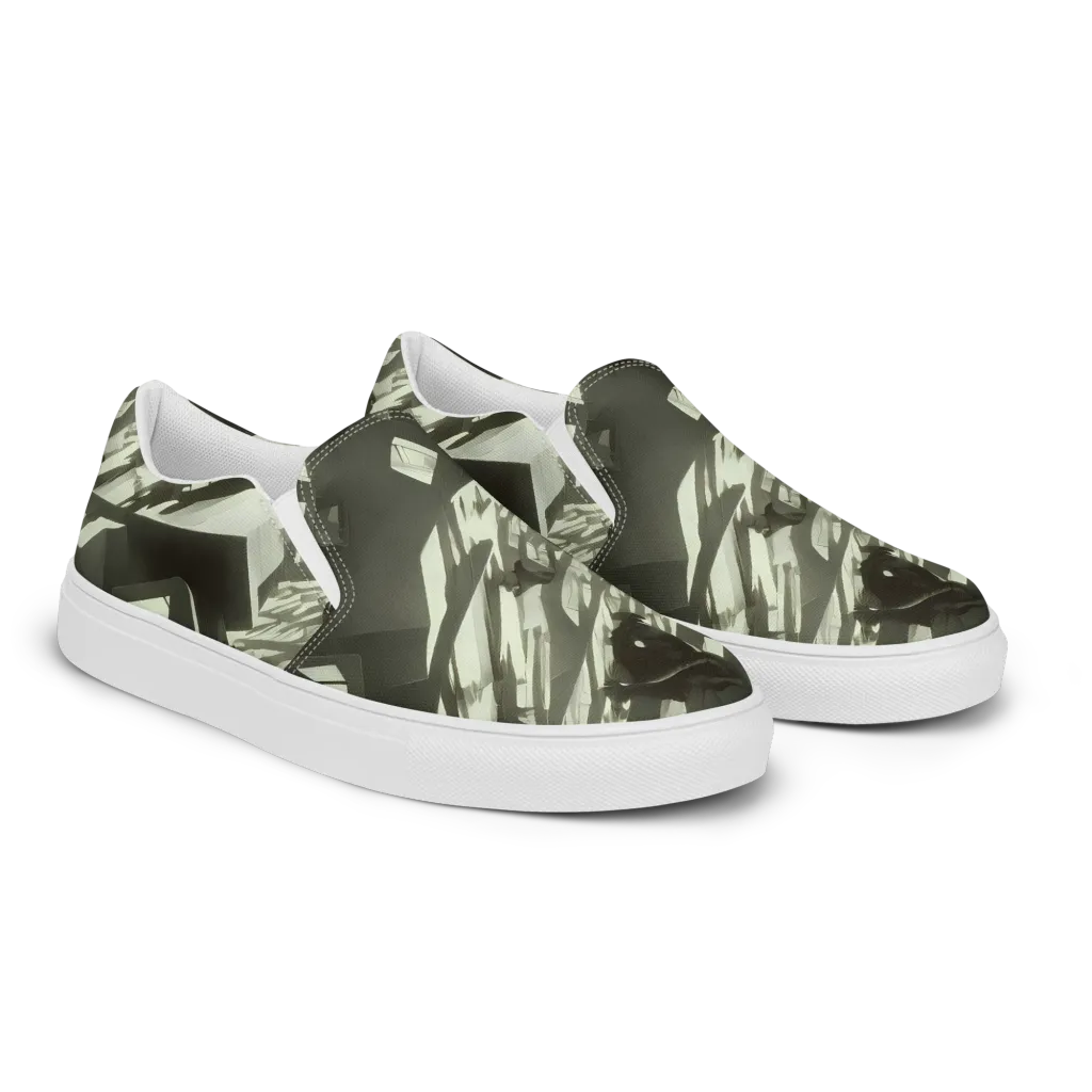 Shadow Stratum on Men's Slip-On Canvas Shoes — Right Front