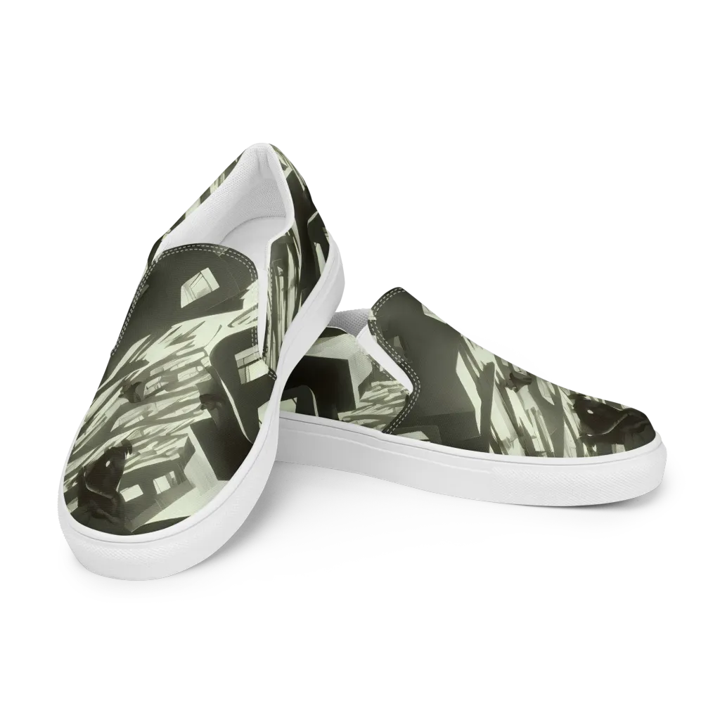 Shadow Stratum on Men's Slip-On Canvas Shoes — Left Front