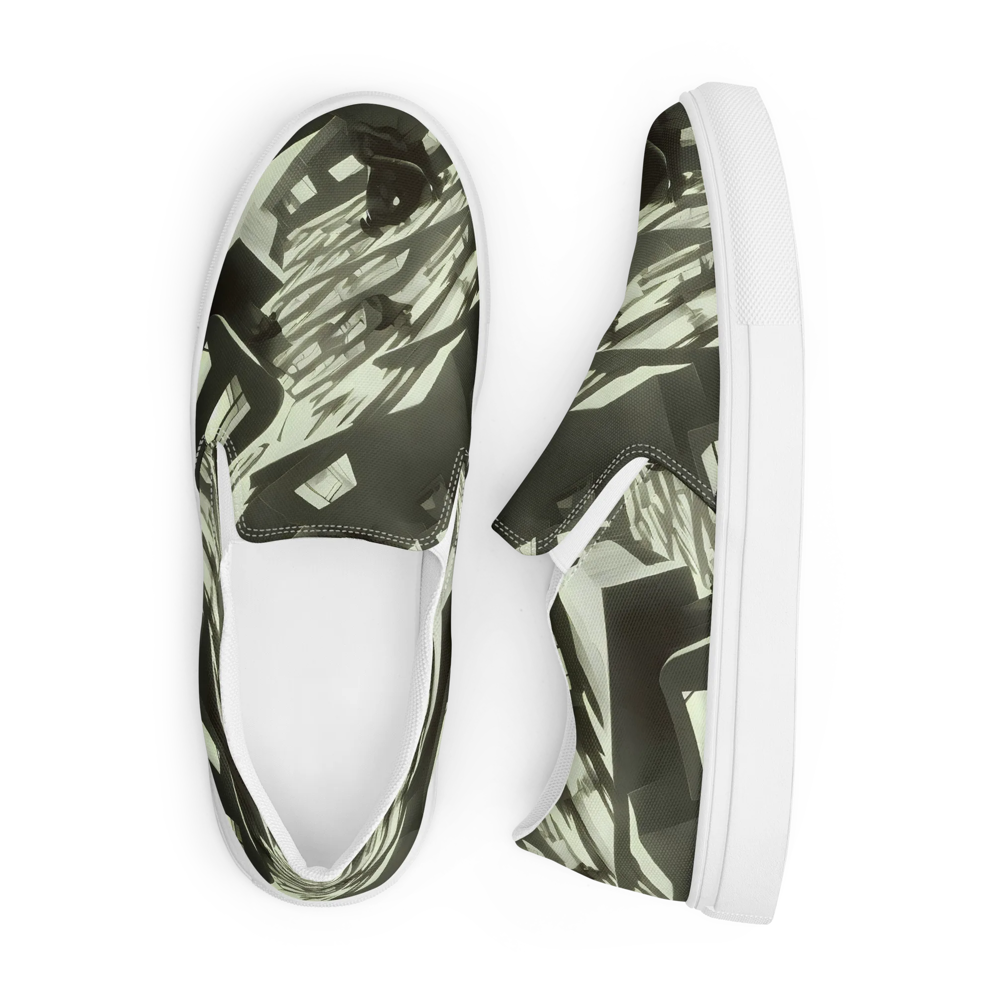 Shadow Stratum on Men's Slip-On Canvas Shoes — Front