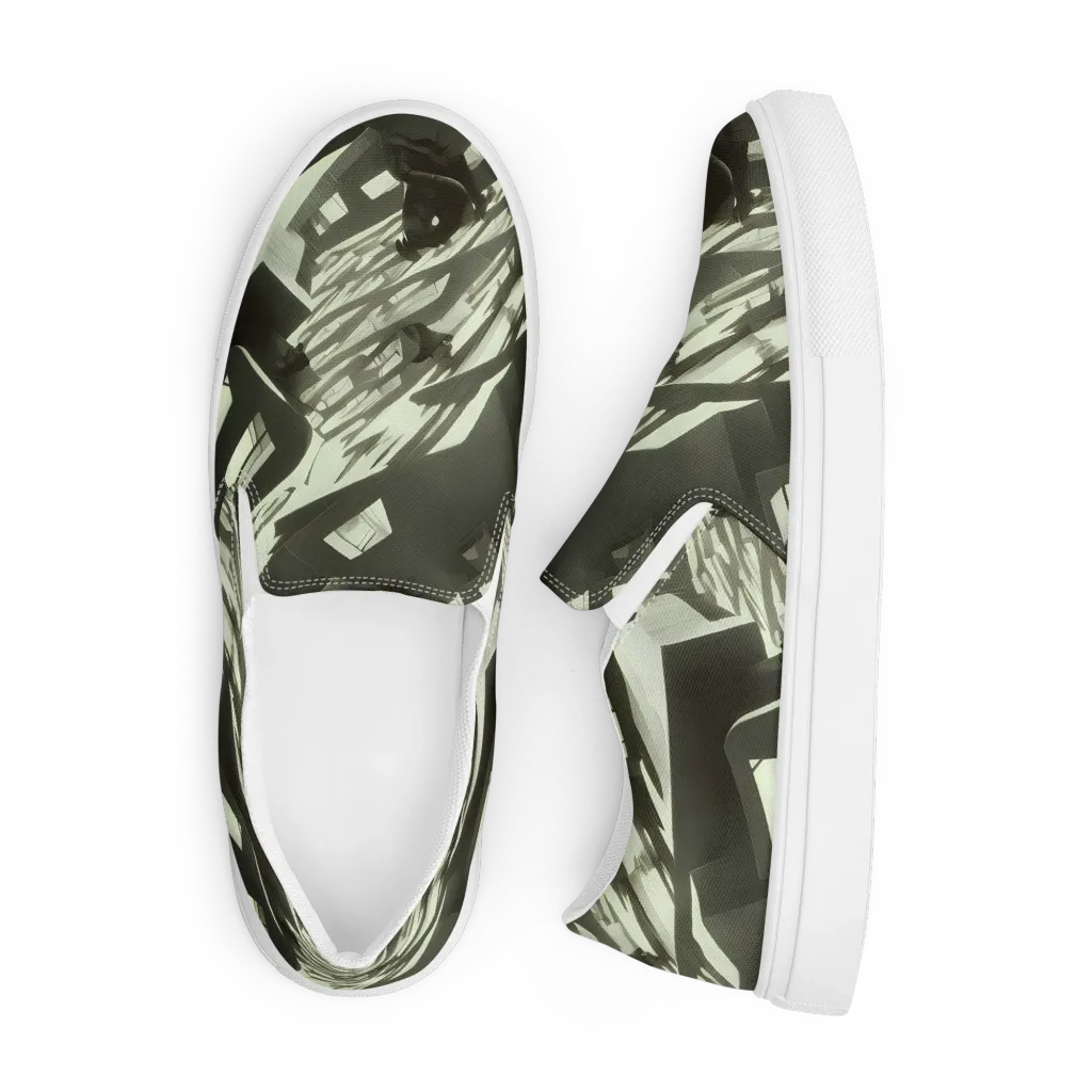 Shadow Stratum on Men's Slip-On Canvas Shoes — Front