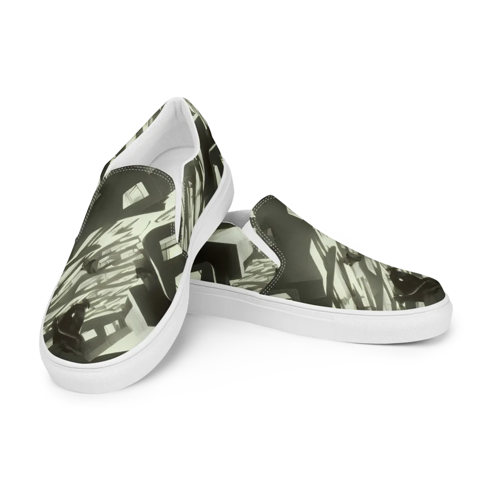 Shadow Stratum on Women's Slip-On Canvas Shoes — Left Front