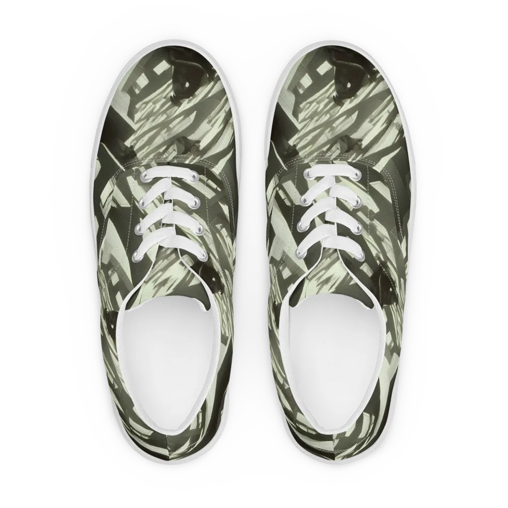 Shadow Stratum on Men's Lace-Up Canvas Shoes — Front