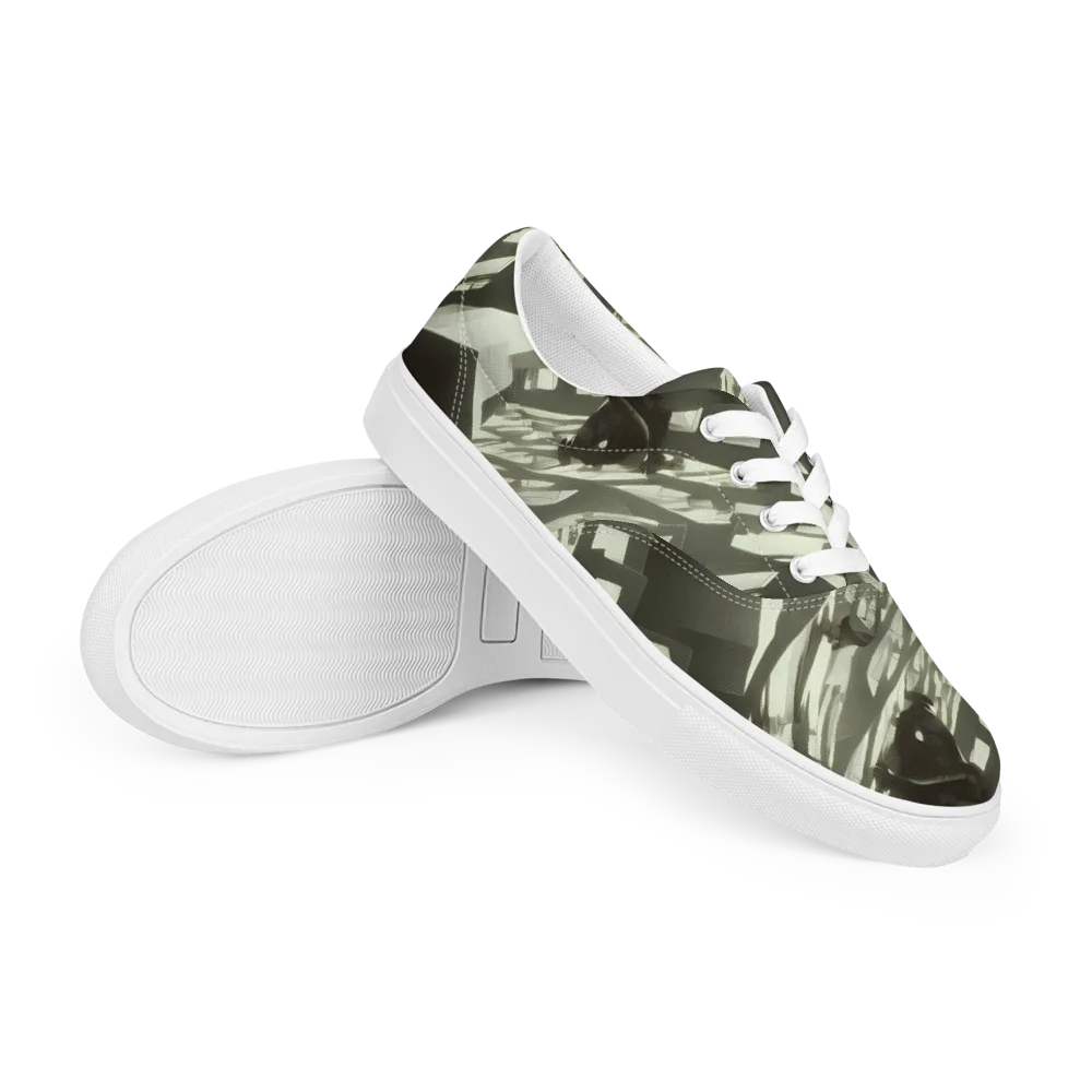 Shadow Stratum on Men's Lace-Up Canvas Shoes — Right Front