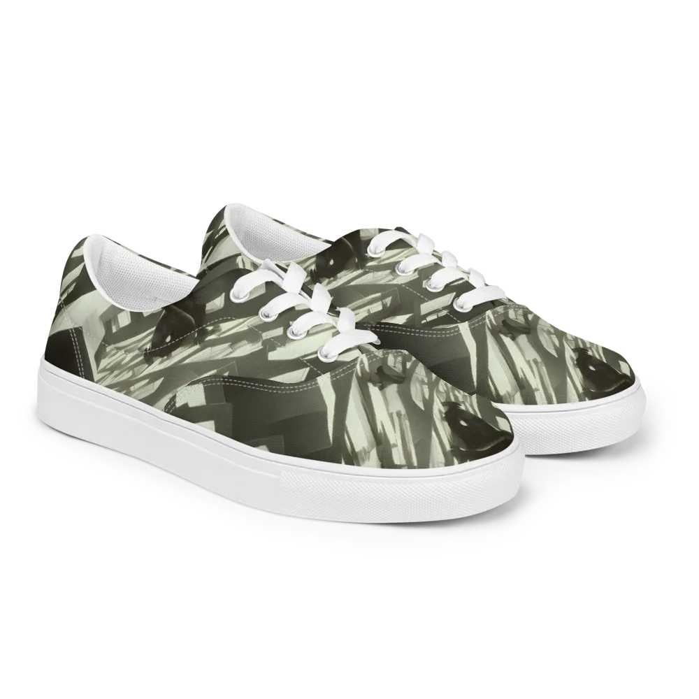 Shadow Stratum on Men's Lace-Up Canvas Shoes — Right Front