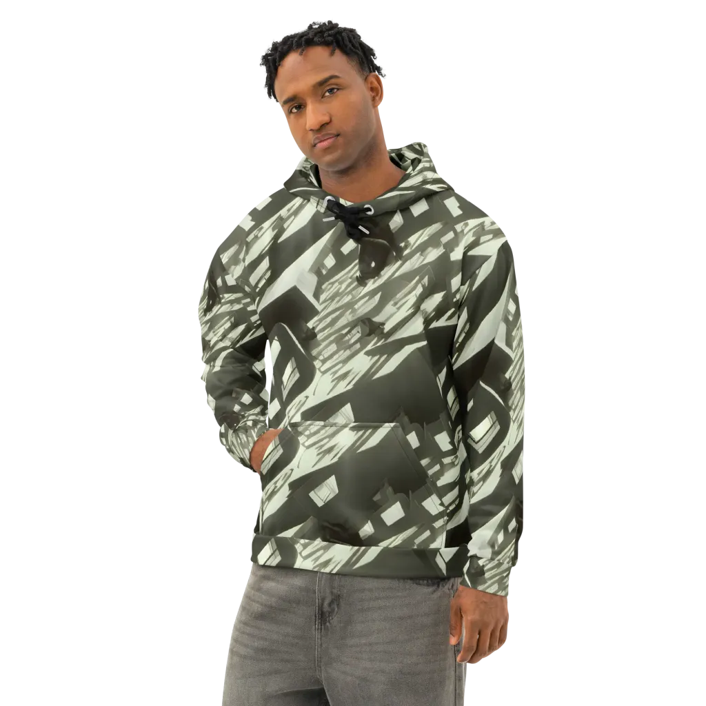 Shadow Stratum on Cotton Hoodie — Left Front