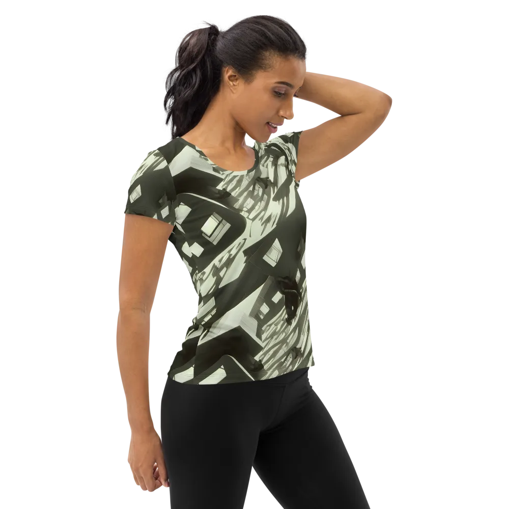 Shadow Stratum on Women's Athletic T-Shirt — Right