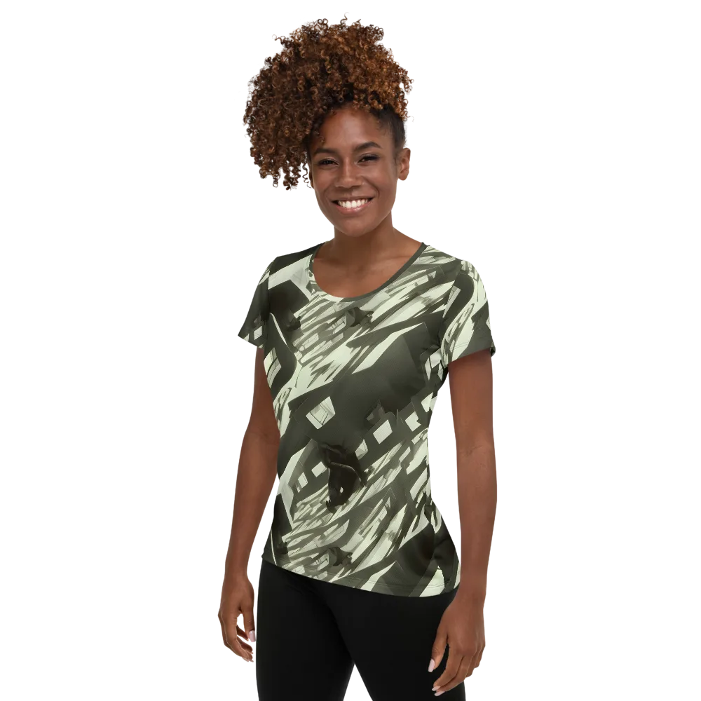 Shadow Stratum on Women's Athletic T-Shirt — Left