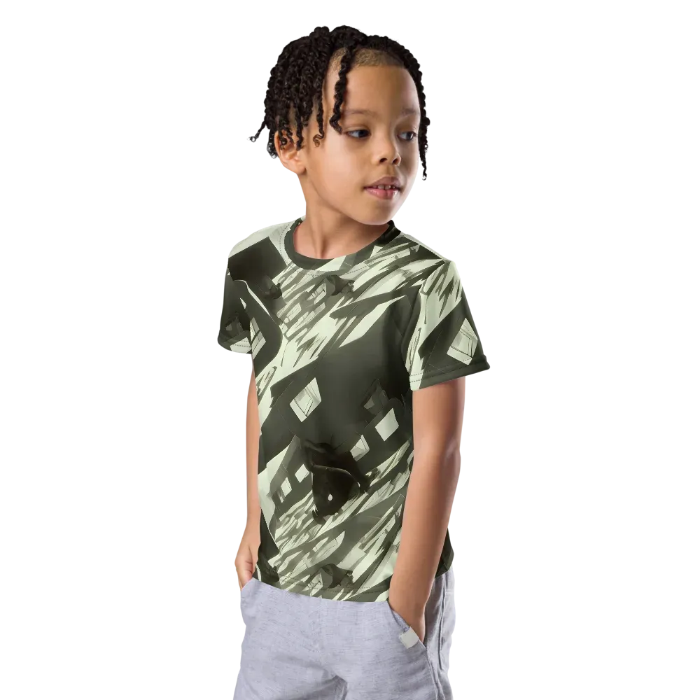 Shadow Stratum on Kids Crew Neck T-Shirt — Left Front