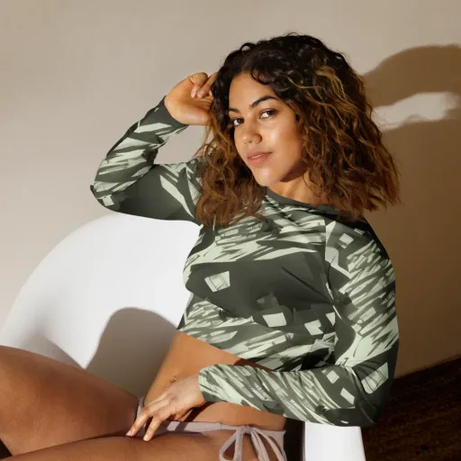 Shadow Stratum on a Long Sleeve Crop Top