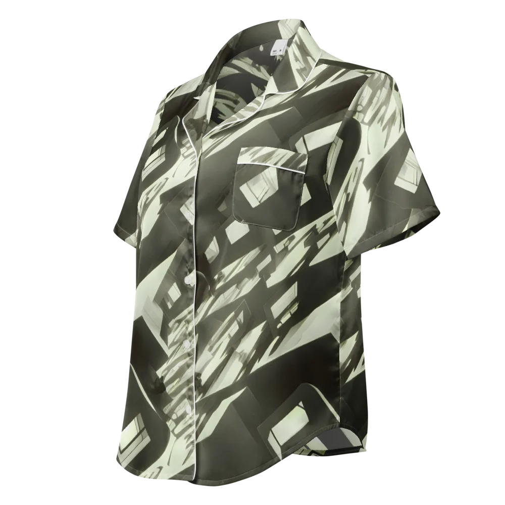 Shadow Stratum on Women's Short Sleeve Pajama Top — Left Front