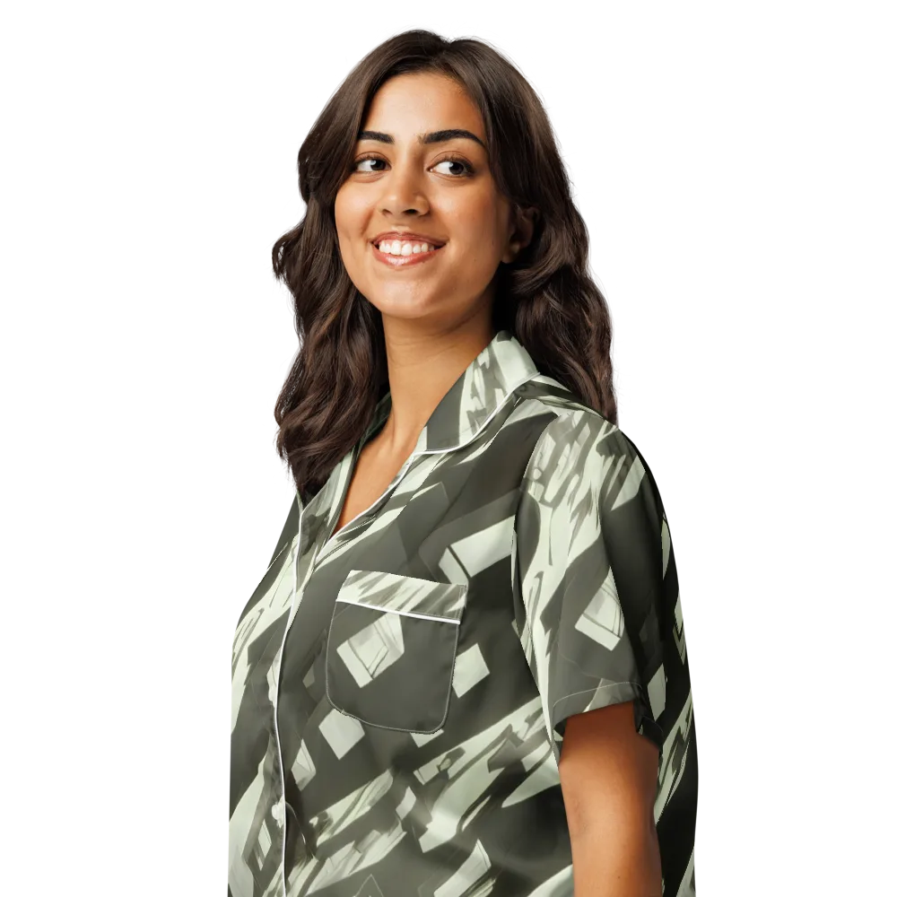 Shadow Stratum on Women's Short Sleeve Pajama Top — Left Front