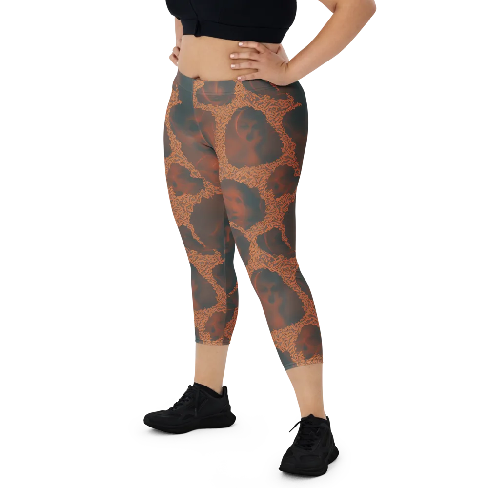 Chimeric Visage on Capri Leggings — Front