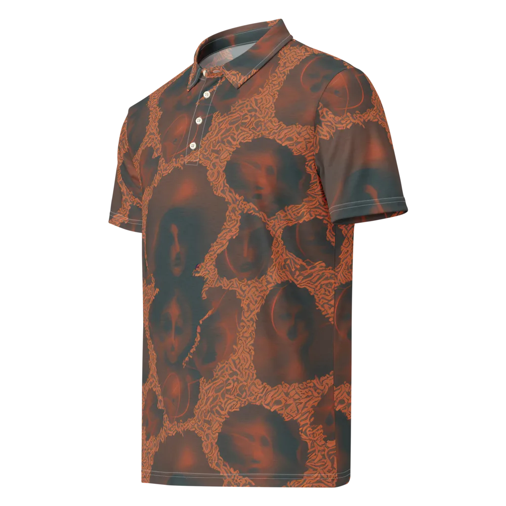 Chimeric Visage on Men's Slim Fit Polo Shirt — Left Front