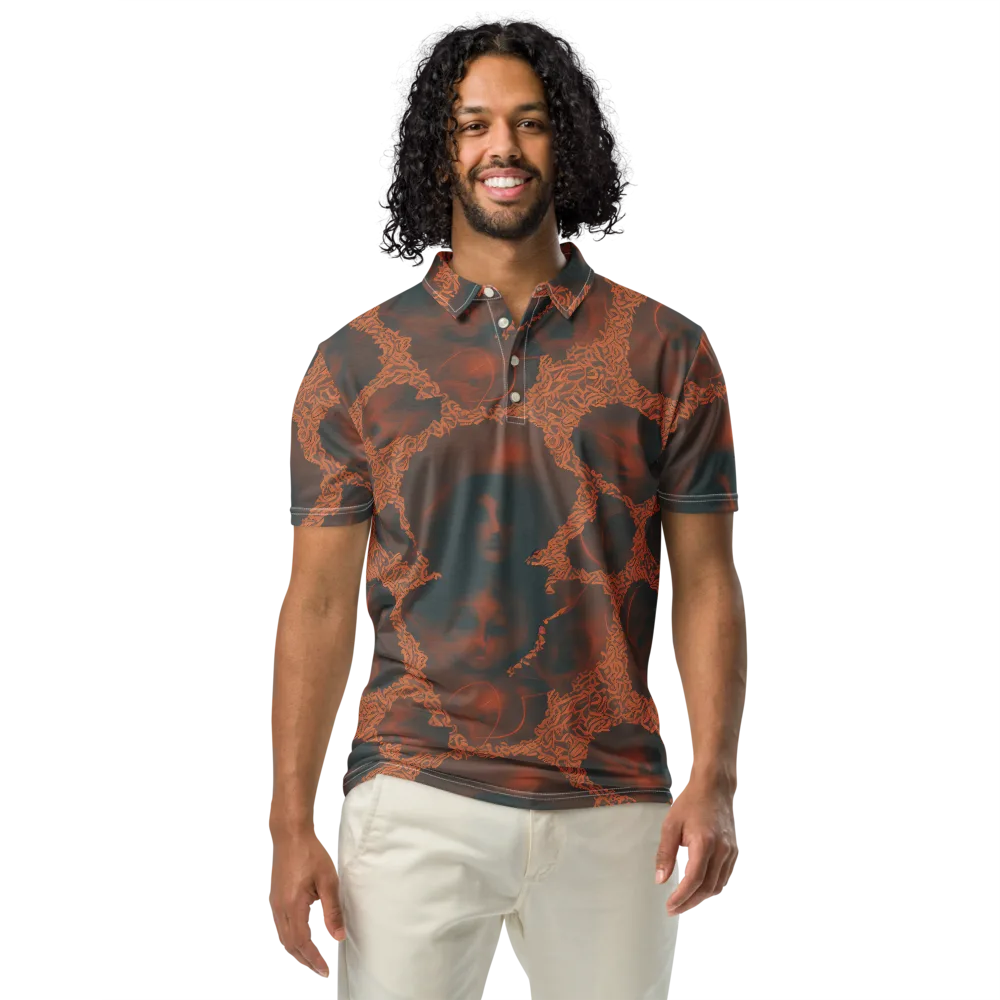 Chimeric Visage on Men's Slim Fit Polo Shirt — Front