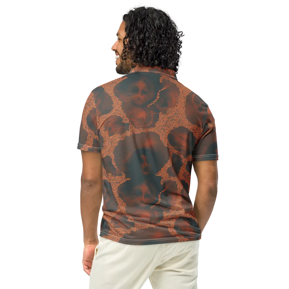 Chimeric Visage on Men's Slim Fit Polo Shirt — Back