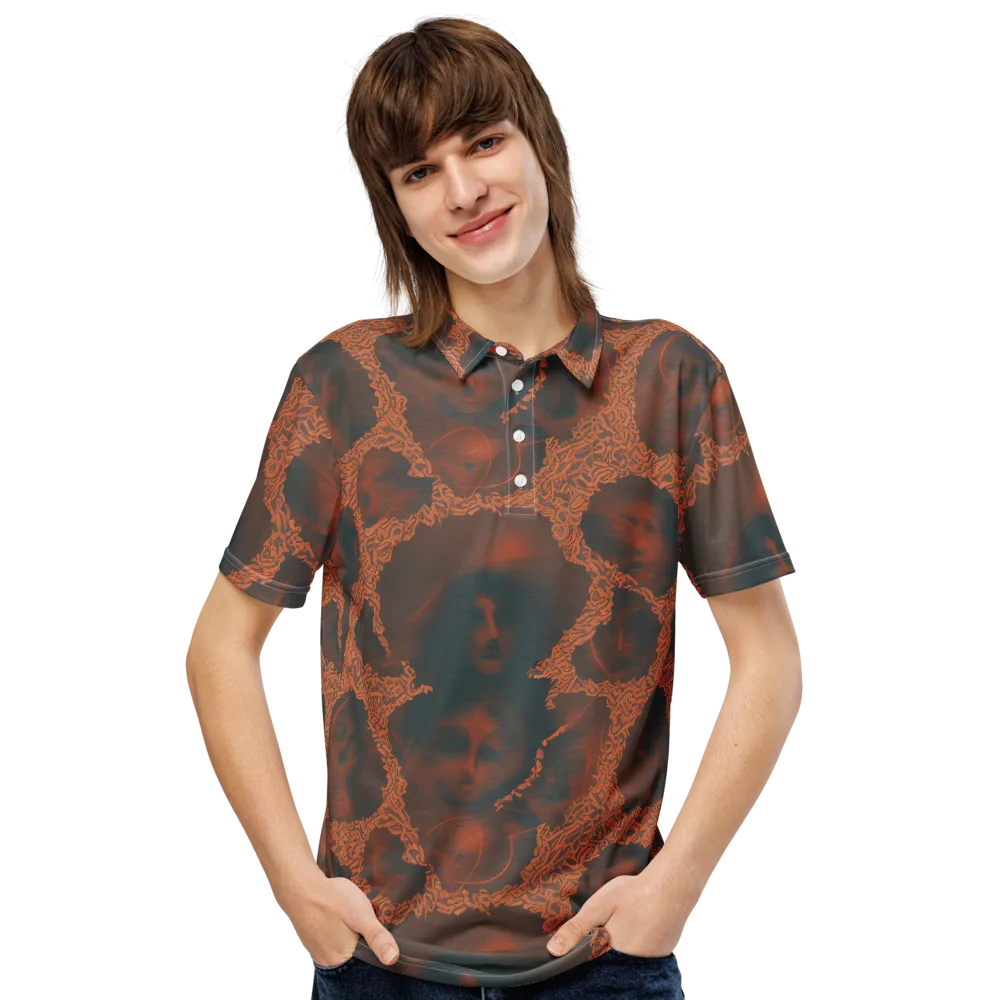 Chimeric Visage on Men's Slim Fit Polo Shirt — Front
