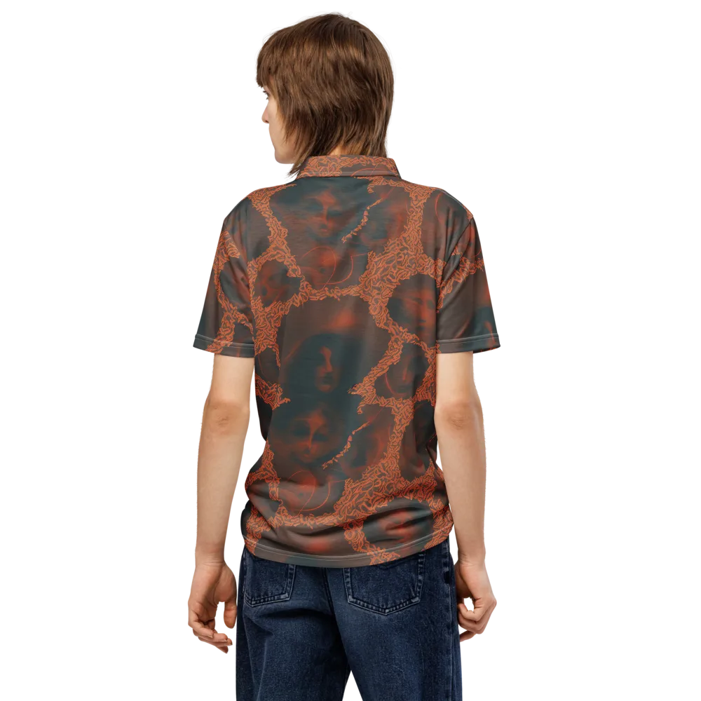 Chimeric Visage on Men's Slim Fit Polo Shirt — Back