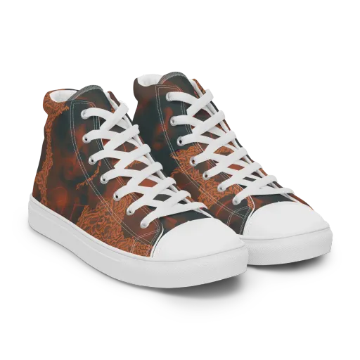 Chimeric Visage on a Men's High Top Canvas Shoes