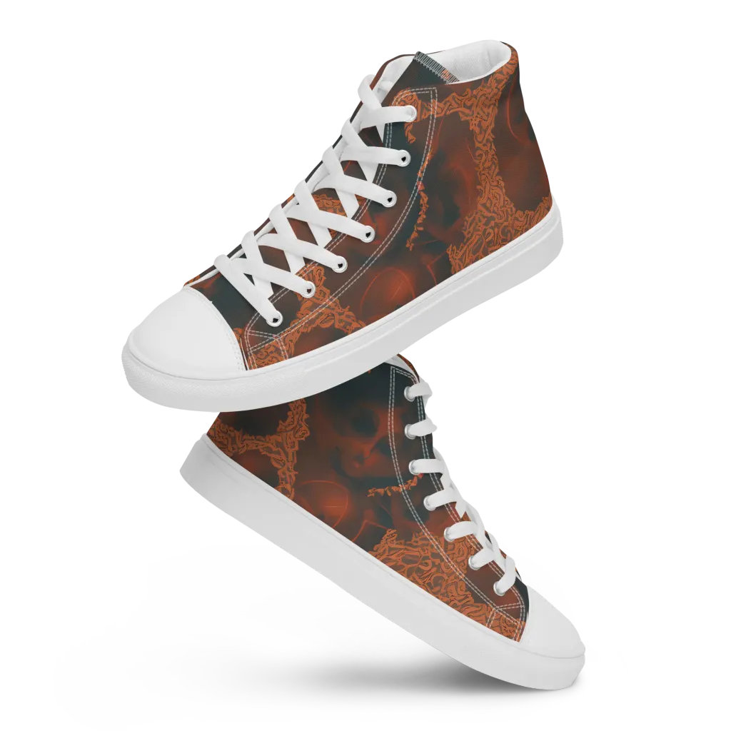 Chimeric Visage on Men's High Top Canvas Shoes — Front
