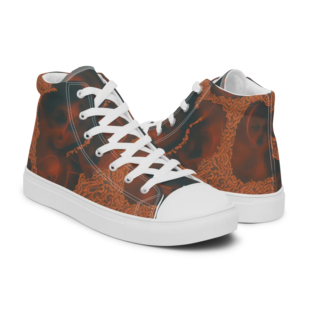 Chimeric Visage on Women's High Top Canvas Shoes — Right