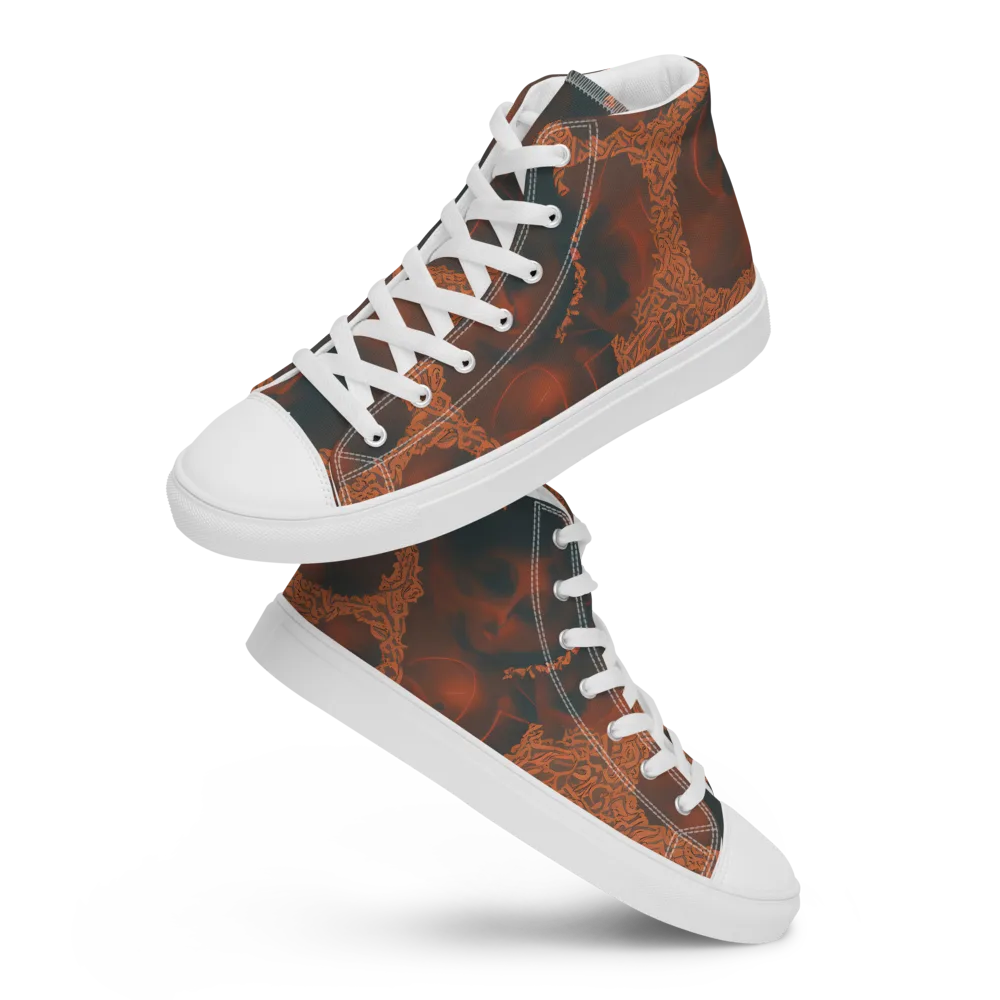 Chimeric Visage on Women's High Top Canvas Shoes — Front