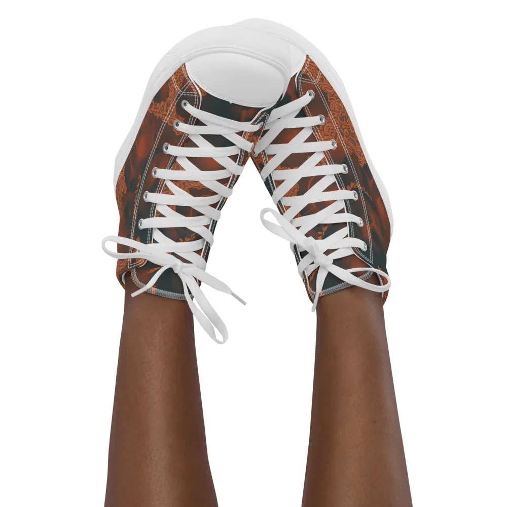 Chimeric Visage on Women's High Top Canvas Shoes — Front