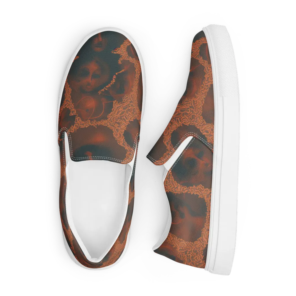 Chimeric Visage on Men's Slip-On Canvas Shoes — Front