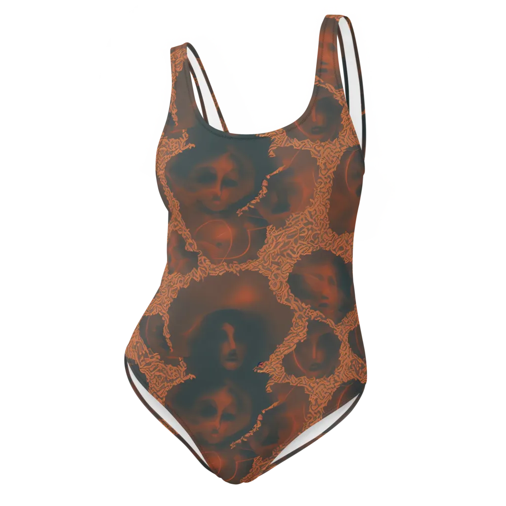 Chimeric Visage on One-Piece Swimsuit — Front