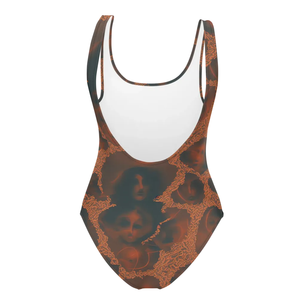 Chimeric Visage on One-Piece Swimsuit — Back