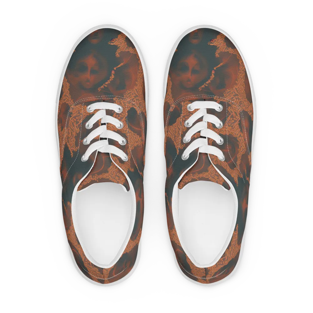 Chimeric Visage on Men's Lace-Up Canvas Shoes — Front