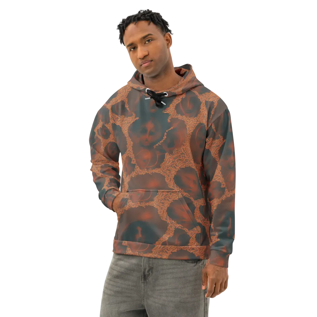 Chimeric Visage on Cotton Hoodie — Left Front