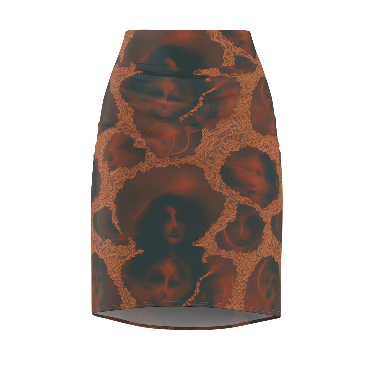 Chimeric Visage on Pencil Skirt — Front