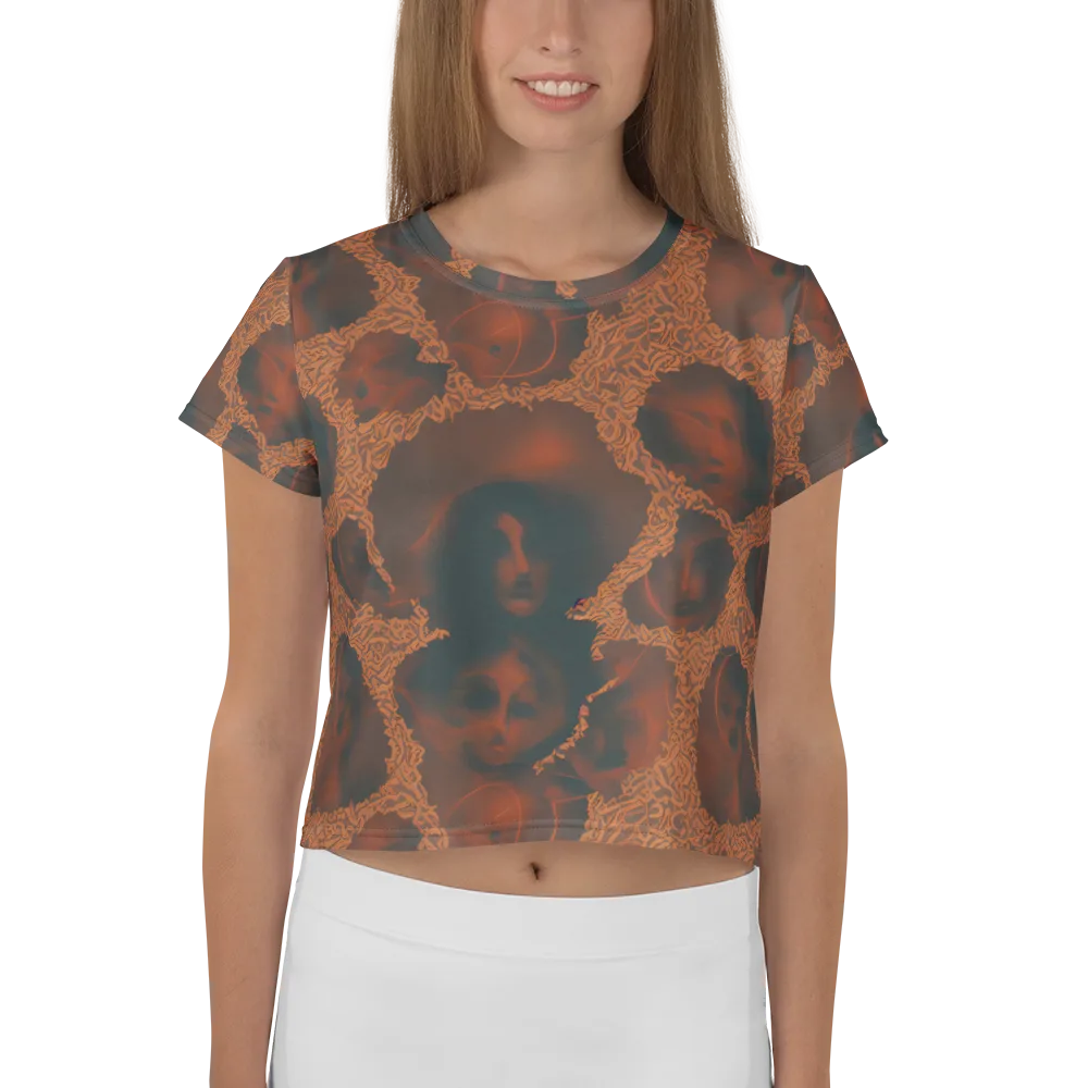 Chimeric Visage on Crop Tee — Front