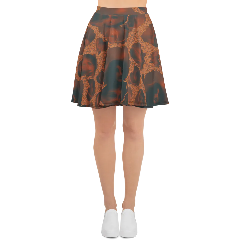 Chimeric Visage on Skater Skirt — Front