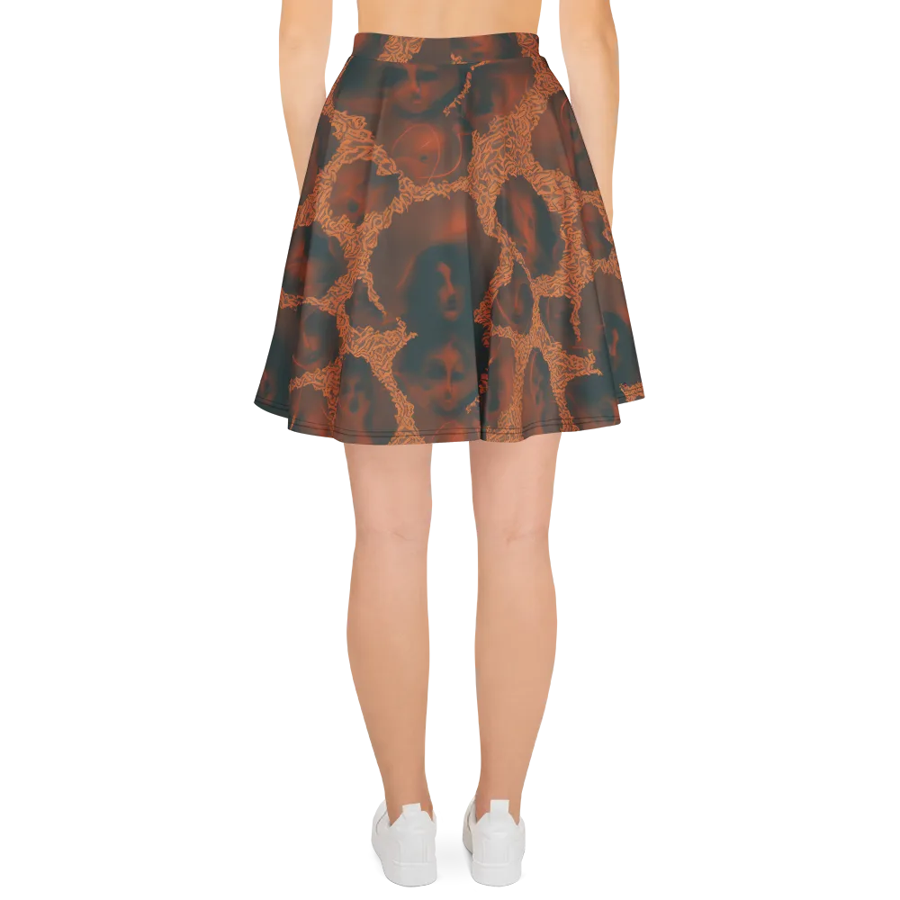 Chimeric Visage on Skater Skirt — Back