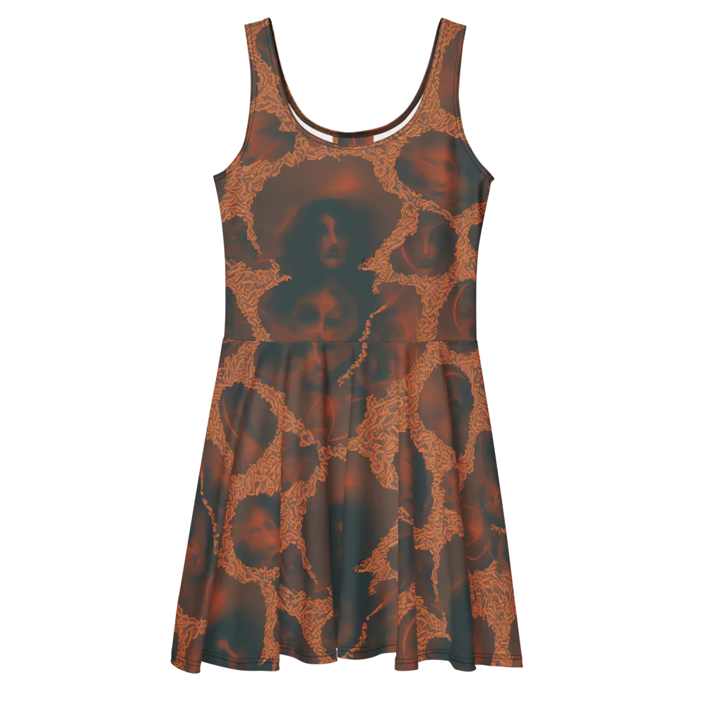 Chimeric Visage on Skater Dress — Front