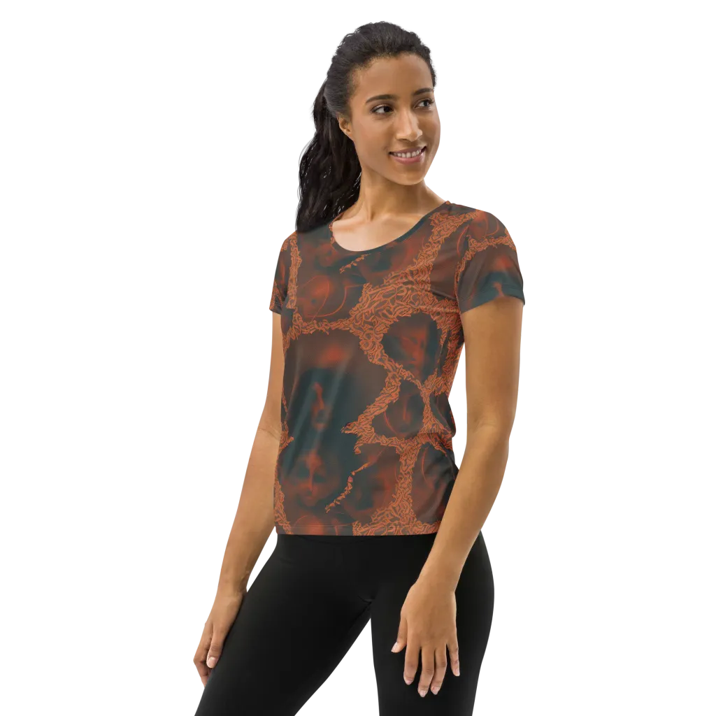 Chimeric Visage on Women's Athletic T-Shirt — Left