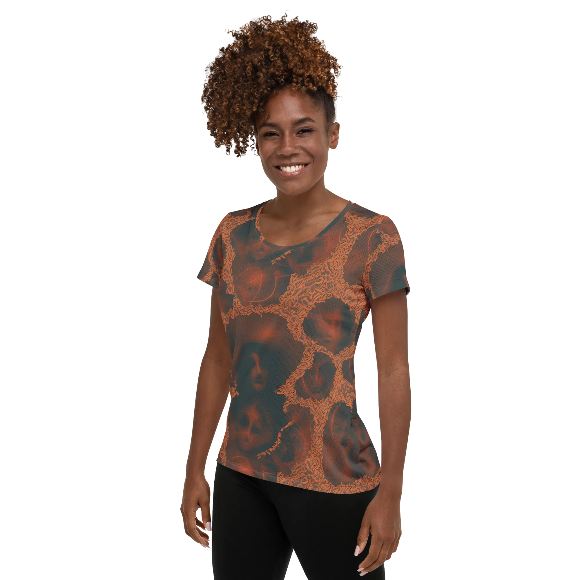 Chimeric Visage on Women's Athletic T-Shirt — Left