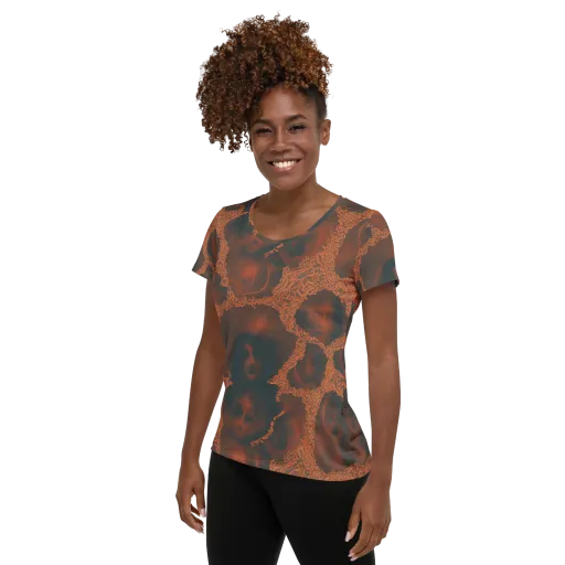 Chimeric Visage on a Women's Athletic T-Shirt