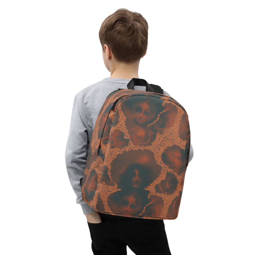 Chimeric Visage on Minimalist Backpack — Zoomed-in