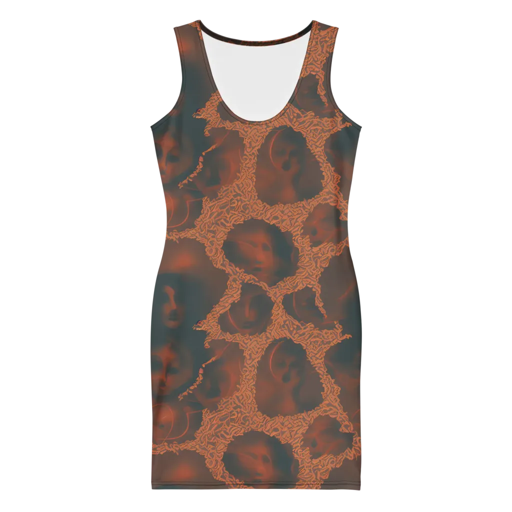 Chimeric Visage on Bodycon Dress — Front