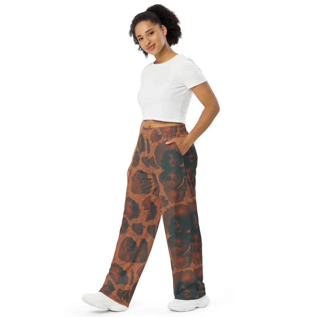 Chimeric Visage on Wide-Leg Pants — Left Front