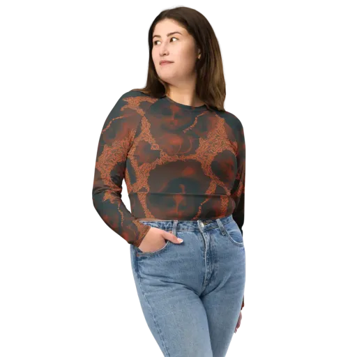 Chimeric Visage on a Long Sleeve Crop Top