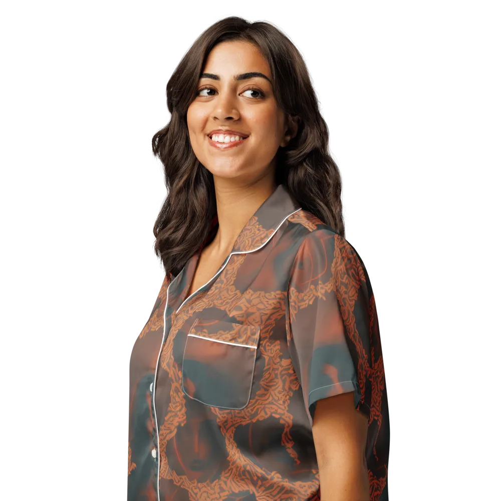 Chimeric Visage on Women's Short Sleeve Pajama Top — Left Front