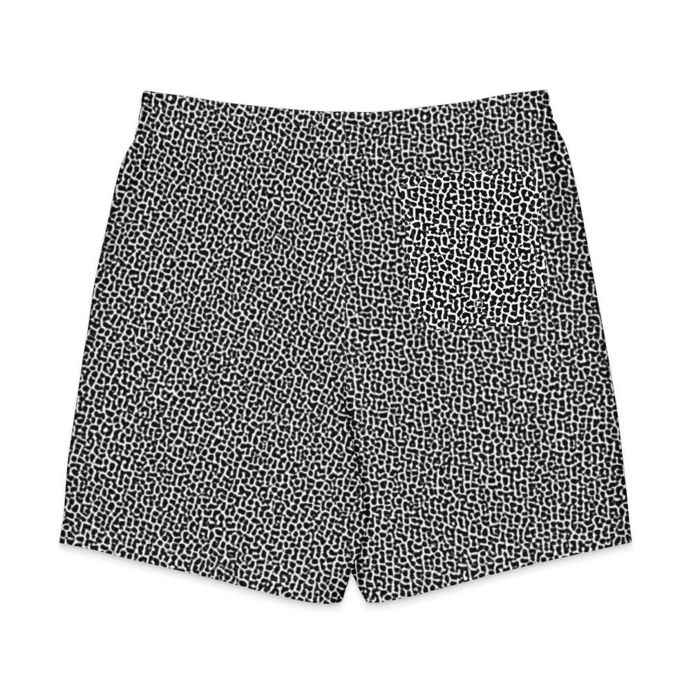 Ink Mosaic on Men's Board Shorts — Back