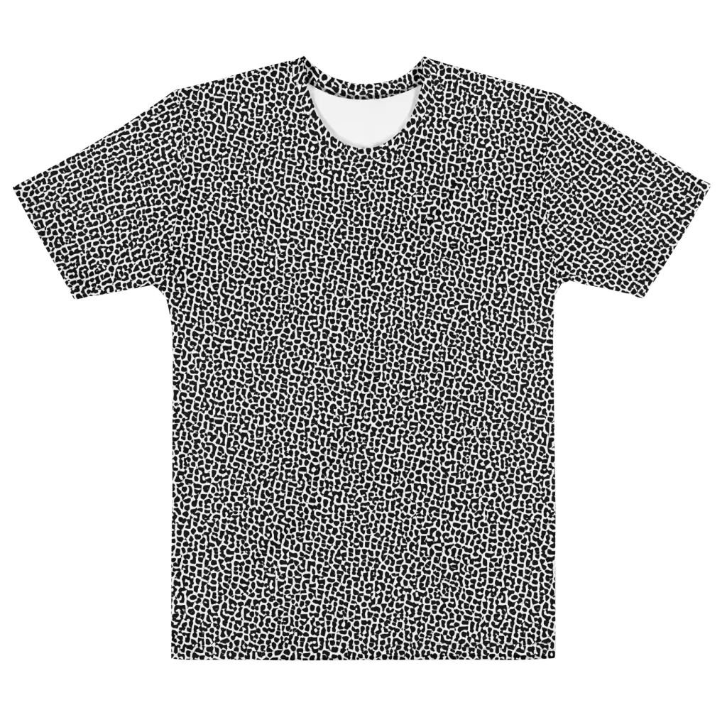 Ink Mosaic on Men's Cotton Crew Neck T-Shirt — Front