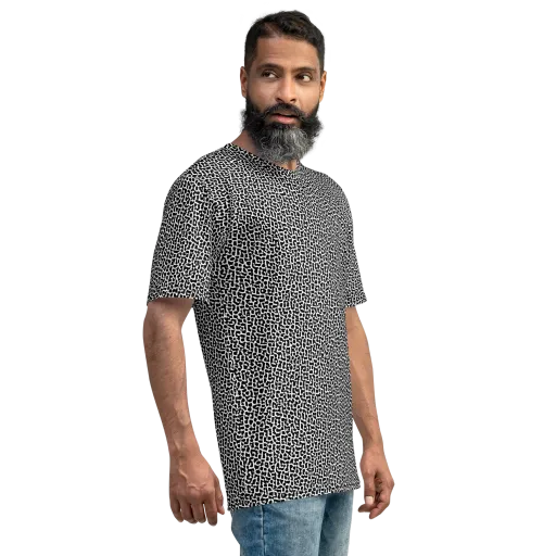 Ink Mosaic on a Men's Crew Neck T-Shirt