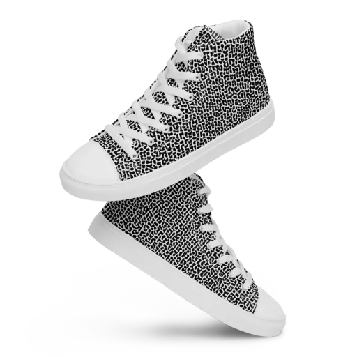 Ink Mosaic on a Men's High Top Canvas Shoes